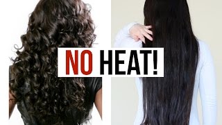 How To Straighten Hair WITHOUT HEAT MY Straight Hair Tutorial [upl. by Veljkov433]