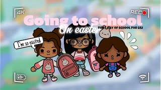 Going to school on easterlilis first day of school HAPPY EASTERToca Brey [upl. by Ursal147]