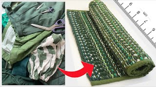 How to Weave Rug from Old Clothes ♻️ [upl. by Licec]