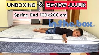 UNBOXING amp REVIEW SPRING BED IN THE BOX 160x200 cm HARGA 23 JUTAAN [upl. by Ahsatniuq]