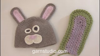 How to crochet the ears to the Easter Bunny hat in DROPS Extra 01022 [upl. by Dianthe]