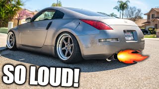 THE BEST SOUNDING 350Z EXHAUST INSTALL LOUD [upl. by Ailimaj]