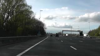 Driving On The M6 Motorway From J21 Warrington To J21A Warrington Cheshire England 14th April 2012 [upl. by Metcalf591]