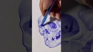 Pen Shading Technique skull drawingshorts [upl. by Kalil64]