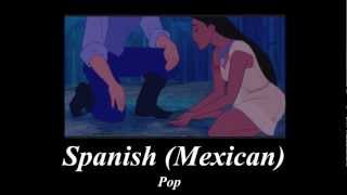 Pocahontas  Color of the wind Two Lines Multilanguage [upl. by Abernathy]