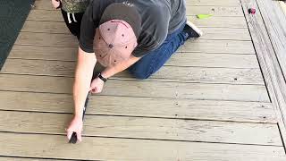 How To Pull Up Deck Boards With A 3 Yr Old [upl. by Nairim946]