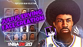 JULIUS ERVING FACE CREATION TUTORIAL NBA 2K20 [upl. by Lekar]