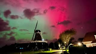 Noorderlicht boven Hollum  Lichtgordijnen aan de hemel van Ameland [upl. by Herve]