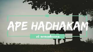 Ape Haadakam by Uzi Senadeera English Lyric Video by db lyrics [upl. by Rooke906]