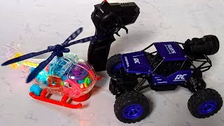 battery operated gear helicopter 🚁 rc race farmula car rc stunt car unboxing [upl. by Gobert853]