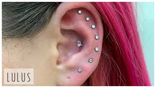 8 Piercings On 1 Ear [upl. by Vinia]