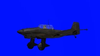 Plane Ju87A Stuka flying green screen blue screen [upl. by Accever]