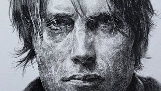 Mads Mikkelsen Pencil Drawing 30 Minutes Video [upl. by Hobey411]