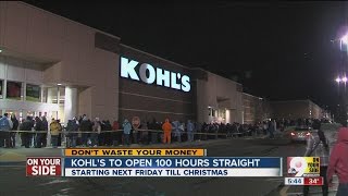 Kohls to stay open for 100 hours straight to help lastminute shoppers [upl. by Nitsirt]