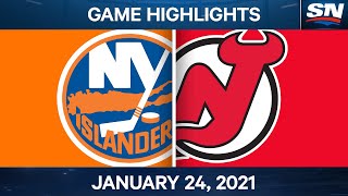 NHL Game Highlights  Islanders vs Devils  Jan 24 2021 [upl. by Jobe584]