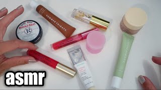 ASMR Lip Gloss Collection  Tapping Whispers Packaging Sounds [upl. by Grimona541]