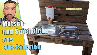 Spielküche aus Europaletten  Matschküche oder Gartenküche für den Kindergarten  NEU [upl. by Gninnahc]