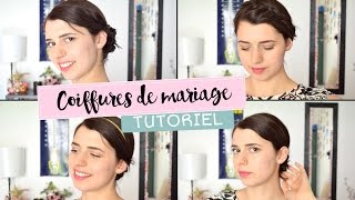 Tuto Quatre coiffures de mariage pour cheveux courts  coupe au carré 3 [upl. by Lauri]