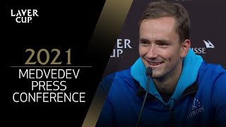 Match 7 Press Conference  Medvedev  Laver Cup 2021 [upl. by Ellsworth932]