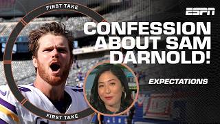 Dan Orlovsky and I are ADDICTED to thinking Sam Darnold can be a good quarterback 😅  First Take [upl. by Nordgren]