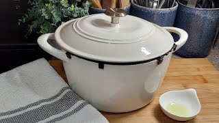 How to season an Enameled Cast Iron Dutch Oven  TRAMONTINA [upl. by Anigal]