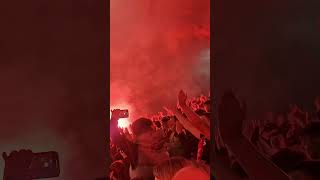 Aberdeen fans pyro show before rangers at home aberdeenfc football [upl. by Enelyk658]