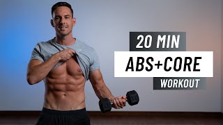 20 MIN INTENSE ABS  CORE WORKOUT Dumbbell  Bodyweight [upl. by Maurili4]