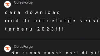 cara download mod di curseforge versi terbaru dijamin work 100 [upl. by Hsotnas]