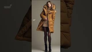 2024 Winter fashions  slim puffer coat with furtrimmed hood styles outfits [upl. by Levinson]