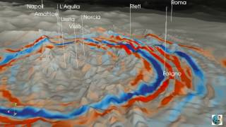 SHAKEMOVIE propagazione onde sismiche del terremoto Mw 59 del 26 ottobre 2016  Italia Centrale [upl. by Assena]