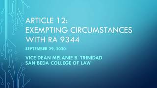 Article 12 Exempting Circumstances with RA 9344 [upl. by Noreg]