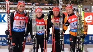 Staffel Frauen Hochfilzen  13 Dezember 2014 [upl. by Bascio]