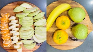 🌈 CUTTING PEELING GUAVA BANANA AND TANGERINE FRUITS FRUITS Satisfyingsound asmr [upl. by Esidnak]