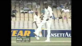 Curtly Ambrose playing soccer with Mark Waugh in a cricket match [upl. by Hanshaw779]