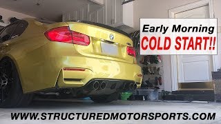 BMW F80 M3 Akrapovic Full Exhaust  Cold Start  Flyby [upl. by Frankhouse]