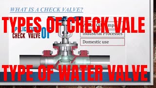 TYPES OF CHECK VALVE  Types of Water Valves [upl. by Fachini]