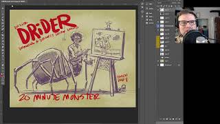 Drider Drawing a Drowsy Drow  20 Minute Monster ADampD [upl. by Llerrad]