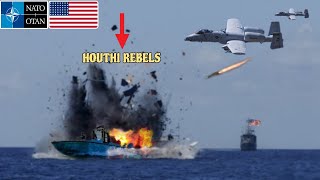 Horrifying A10 warthog attacks and blows up a houthi rebel ship [upl. by Enohpets916]