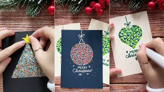 Top 5 Easy Christmas Cards  DIY Christmas Cards Designs  NhuanDaoCalligraphy [upl. by Olen833]