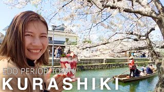 OKAYAMA🇯🇵 TOP9 Things to do in Kurashiki🌸 Beautiful Sakura Cherry Blossom Japan travel vlog [upl. by Anizor]