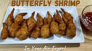 Air Fryer Butterfly Shrimp  Crispy Butterfly Shrimp  Air Fryer Frozen Section [upl. by Dygal]