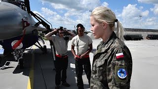 US Polish F16 Jets Take Off During NATO Exercise Baltic Operations 2017 [upl. by Pallaton414]