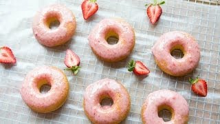 The Best Baked Doughnuts with Fresh Strawberry Glaze [upl. by Feinleib535]