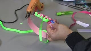 DIY  Como Encapar tiara grossa e fina com fitas [upl. by Hanaj]