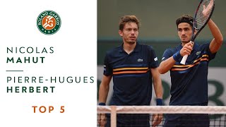 Nicolas Mahut and PierreHugues Herbert  TOP 5  Roland Garros 2018 [upl. by Tutankhamen]