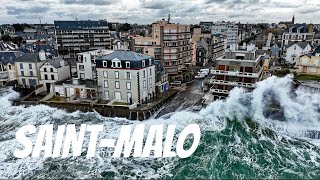 Grandes marées filmé en drone à SaintMalo  Bretagne  France [upl. by Raymonds]