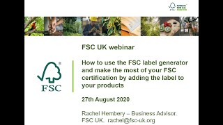 FSC Label Generator Webinar [upl. by Yenitirb142]