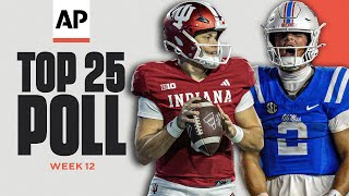 AP Top 25 Poll Released UNDEFEATED Indiana RISES to No 5 Ole Miss into Top 10 after win over UGA [upl. by Qiratla]