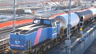 Freight Trains Passenger Trains and Trams in Gamlestaden in Göteborg  Feb 2022  4k60 [upl. by Anaiad]