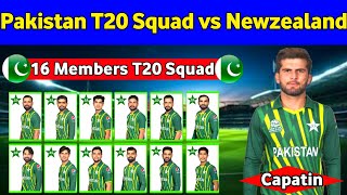 Pakistans 16 Members T20 Squad vs Newzealand 2024  Pak T20 Squad For Newzealand Series 2024 [upl. by Atniuq]